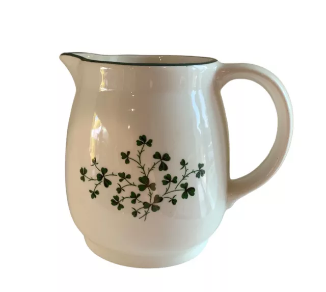 Carrigdhoun Pottery Ltd 4in Green Clover Creamer Cork Ireland 1980s Vintage