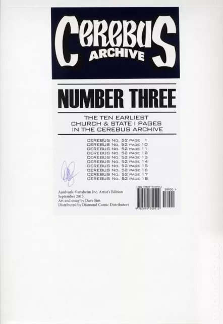 Cerebus Archive Portfolio Volume 3 GN Signed Dave Sim Aardvark Gerhard New NM
