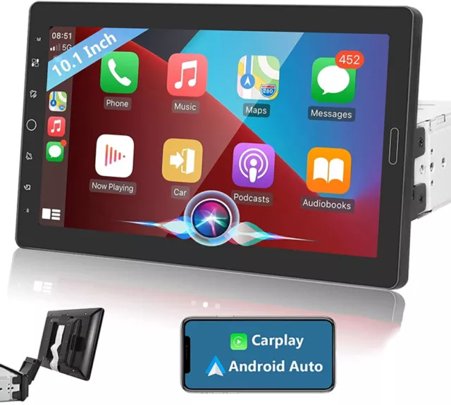1 DIN 9 Autoradio Abnehmbarer Touchscreen CarPlay IOS/Android Bluetooth WiFi