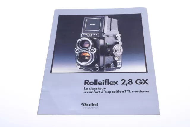 ✅ Rollei, Rolleiflex 2.8 Gx Original Product Guide Brochure French 160