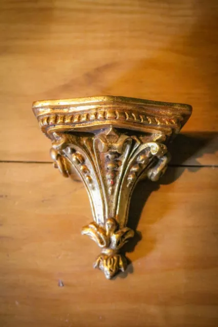 Vintage - Ornate Gold Corbel Shelf Bracket - Relief - French - Single Decorative