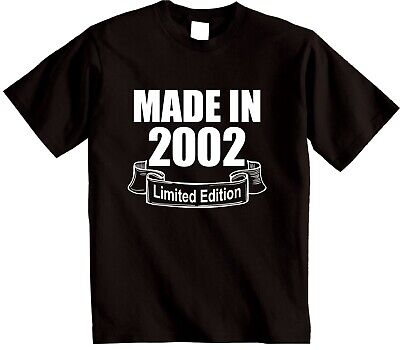 20th Birthday T Shirt Made in 2002 Limited Edition Twentieth Mens womens T-shirt