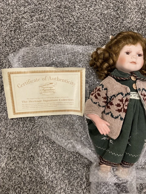 Vintage "HERITAGE SIGNATURE COLLECTION" Porcelain Doll 'Jennifer' W/BOX+COA 2