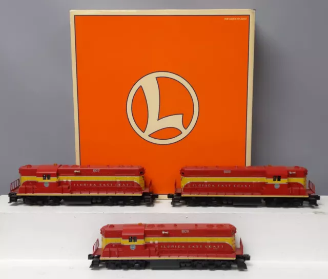 Lionel 6-28509 FEC GP7 Triple Lashup Diesel Locomotive Set #607/608/609 EX/Box