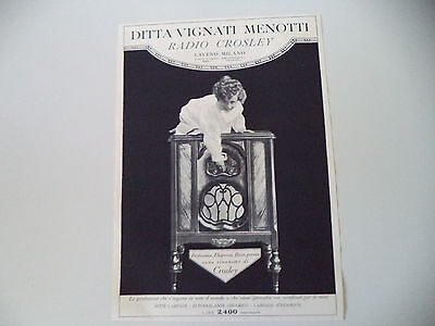 Vintage advertising W4001 Radio CROSLEY Pubblicità del 1930 