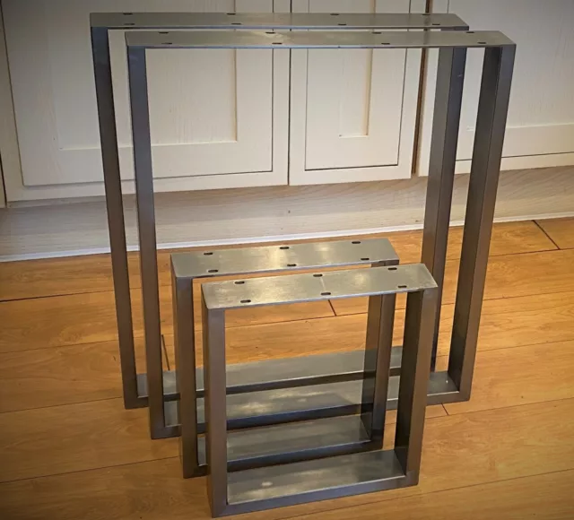 2 X Metal/Steel/Black table legs bench legs cross/A-Frame/Square Industrial UK