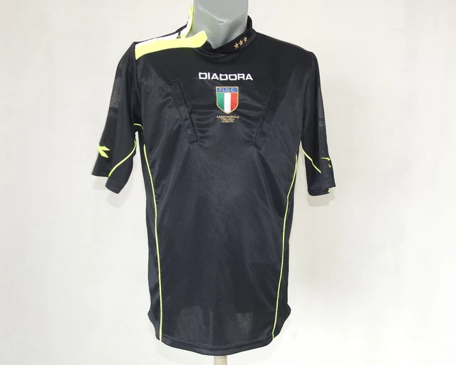 Diadora Referee Jersey Italy Serie A Black Shirt Size L Soccer Kit Football