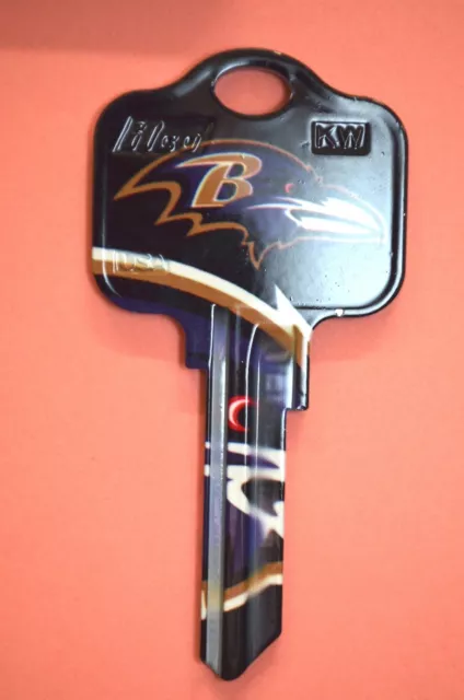 🏈 Gift Idea NFL BALTIMORE RAVENS KWIKSET KW1, KW10, KW11 UNCUT KEY BLANK