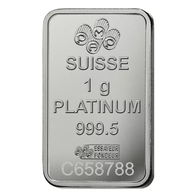 1g (1 GRAM) VERISCAN FINE 999.5 PLATINUM PAMP LADY FORTUNA BULLION BAR