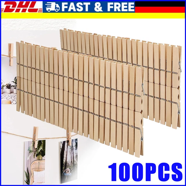 100x Holzwäscheklammern Wäscheklammern klein Holzklammern Klammern Holzklammern