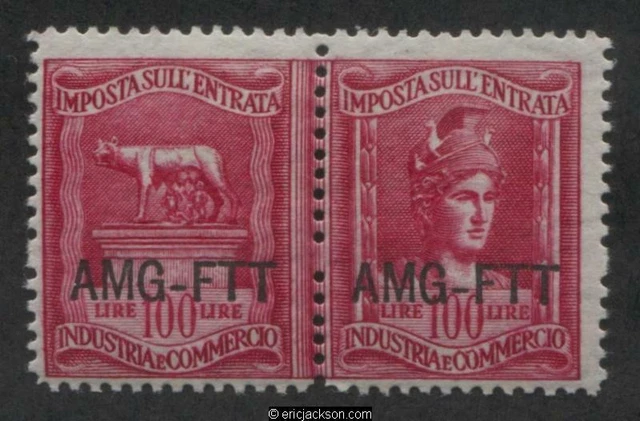 Trieste Industry & Commerce Revenue Stamp, FTT IC75 se-tenant pair, mint, F-VF