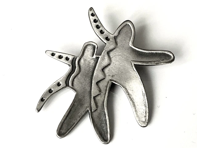 Broche Vintage Henry Perrichon - Décor Abstrait - Signée Henry Made In France - Occasion Bon état