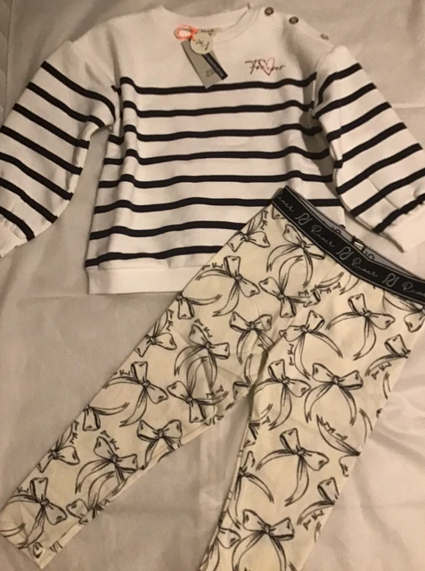 Set felpa a righe River Island mini ragazze età 2-3 anni nuova con etichette