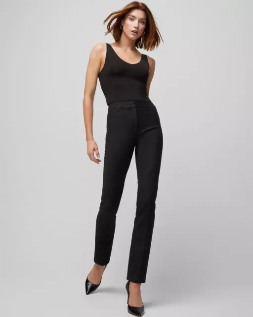 NWT $100 WHBM Elle pants black slim trouser comfort stretch sz 4