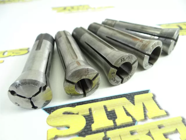 Lot Of 5 Precision 3C Collets 3/8" 13/32" 1/2" +Emergency Hardinge South Bend