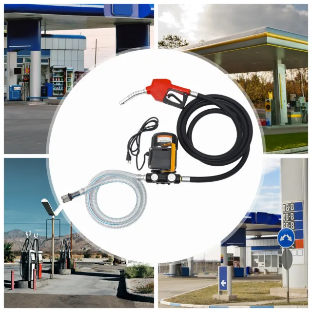Electric Fuel Transfer Pump Self-priming Oil Diesel Pump w/ Hoses & Nozzle 110V