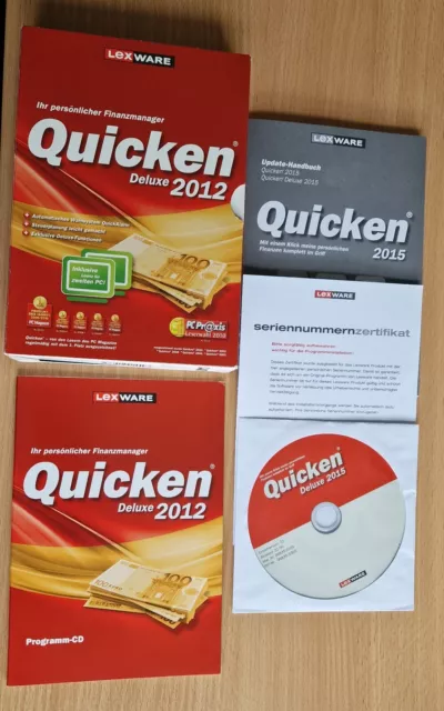 Lexware Quicken Deluxe 2012 + 2015 (update), Registrierungskeys für 2 PC's