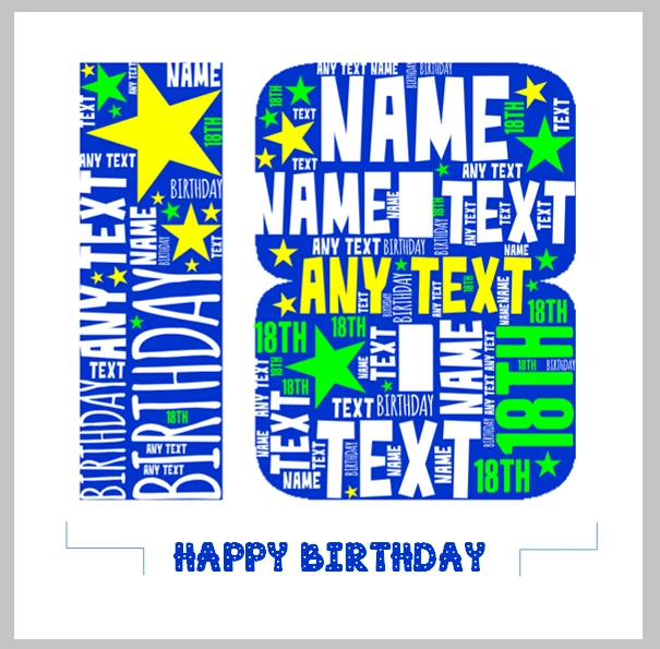 PERSONALISED 18TH BIRTHDAY card mens son brother nephew grandson male ...