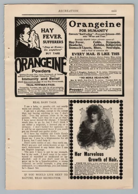 1890s-1910s Print Ad Orangeine Powders Quack Medicine For the Humanity
