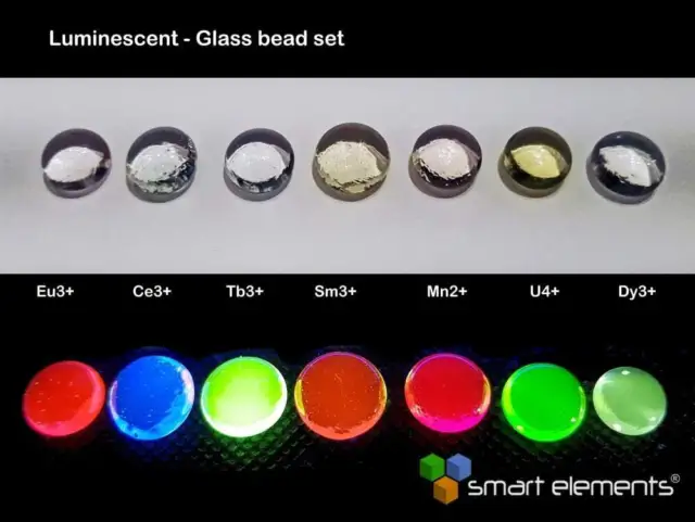 Elemente-Sammlung lumineszierend dotierter optischer Gläser – 7-tlg. + kosten...