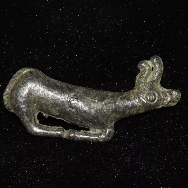 Ancient Luristan Bronze Buckle Plaque Ornament in form of a deer Ca. 1200-800 BC