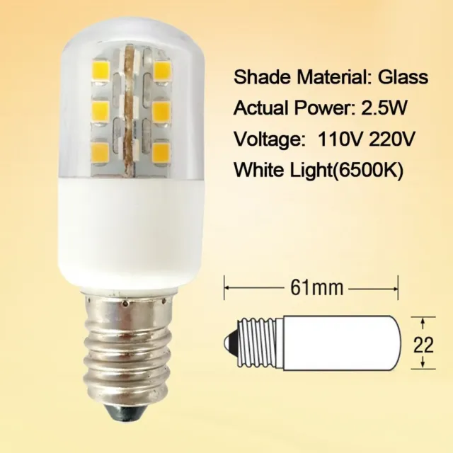 Generic 2 Pcs Mini LED Ampoules E14 Lampe pour réfrigérateur et machine à  coudre