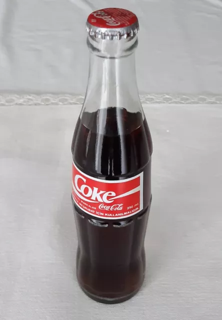 Bottiglia di Coca Cola Coke vintage 250 ml in vetro originale turca Turchia
