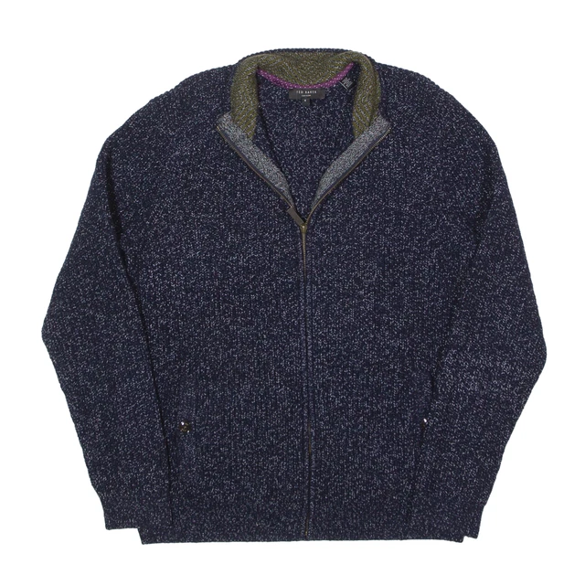 TED BAKER Giacca a Maglia Lana Blu Uomo L
