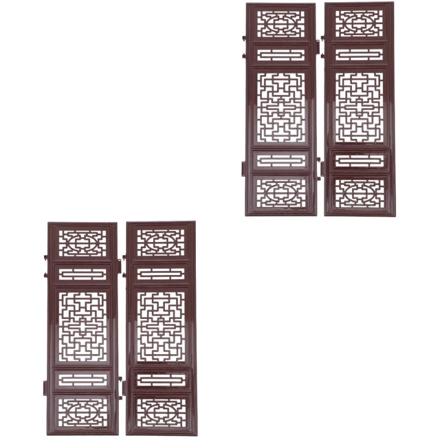 2 pares de mini pantallas plegables de plástico para decoración de puertas de hadas