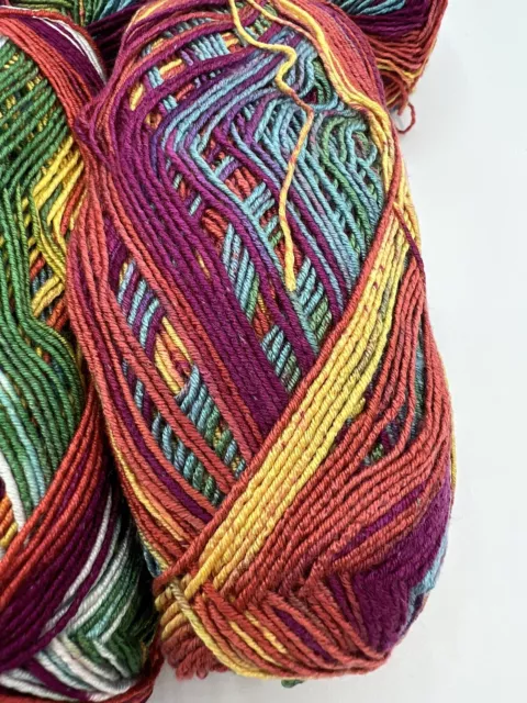 Rainbow Variegated Knitting Crochet Yarn Total Weight 600g , 3