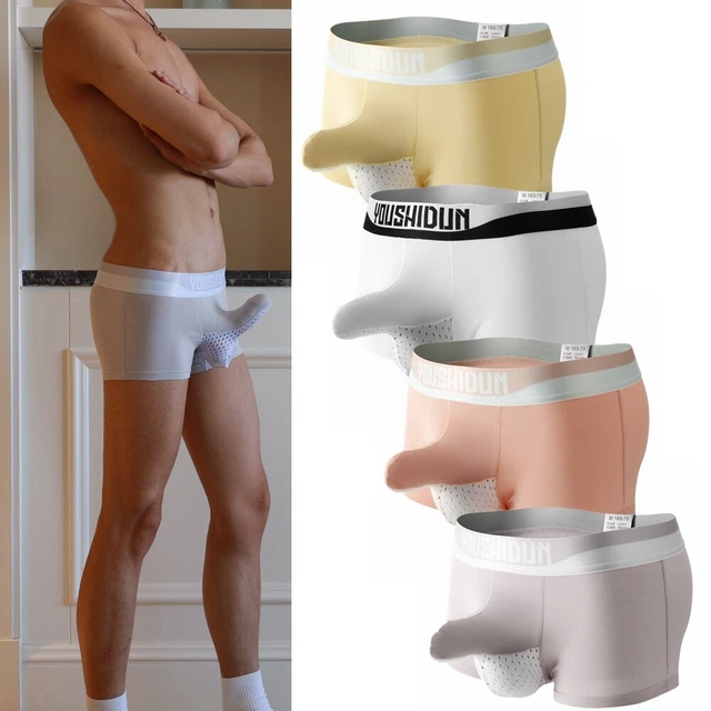 4 Pack Mens Boxer Shorts Panties Cotton Bulge Pouch Sports Underwear Underpants