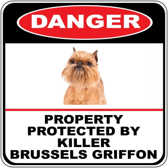 Crossing Sign Danger Property Protected Killer Brussels Griffon Dog Cross Xing