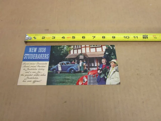 1938 Studebaker Six Commander President sales brochure 6pg ORIGINAL literature