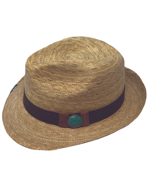 Atwood Men's Kelsey Turquoise Concho Fedora Hat  Natural Small