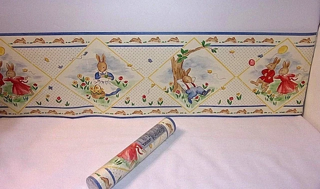 Royal Doulton Bunnykins Bunny Wall Border Wallpaper 6.25" NEW Prepasted 15 ft