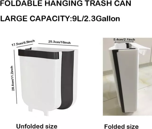 Cabinet Door Hanging Trash Can Counter Wall Mounted Waste Rubbish Bin Garbag AU 2