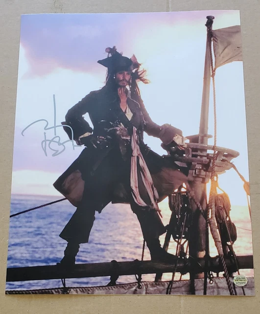 $1 AUCTIONS! SUMMER SALE! No Reserve! JOHNNY DEPP Signed PIRATES Photo 11x14 COA