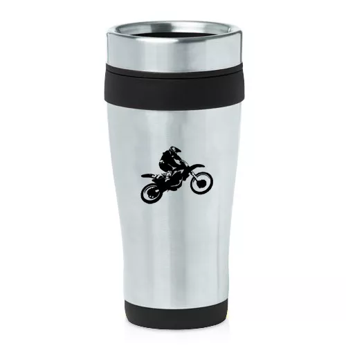 Stainless Steel Insulated 16oz Travel Mug Coffee Cup Dirt Motocross Bike Rider