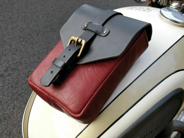 New Magnetic Leather Tank Bag/Pouch For Harley Davidson Motorcycles Dual color