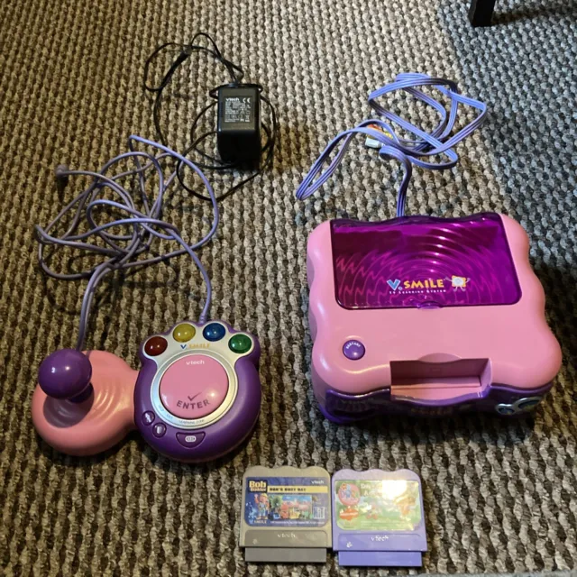 VTech VSmile TV Learning System with 2 Games - Pink Tested And Half Working