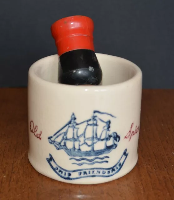 VTG Stoneware OLD SPICE Ship Friendship Shaving Mug & Brush "Early America" 2