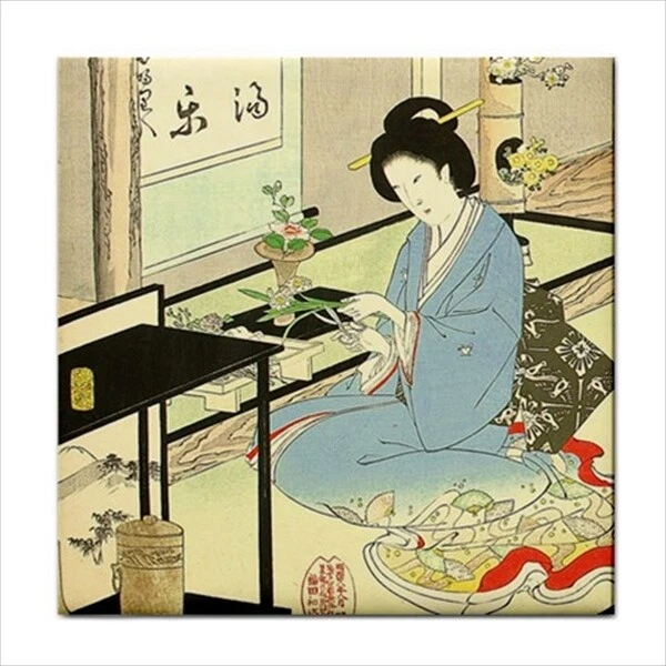 Japan Flower Arranging Tea Service Japanese Art Backsplash Ceramic Tile