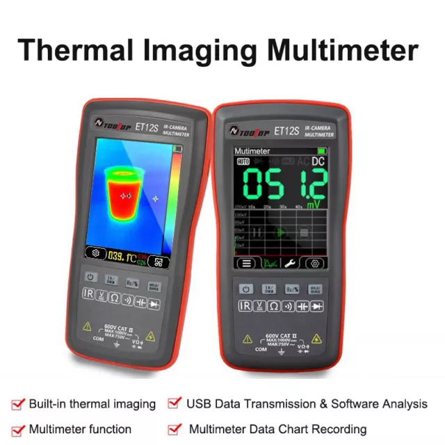 Thermal Imager Multimeter 2 In1 24*32 Digital Touch Screen Voltmeter USB Interf