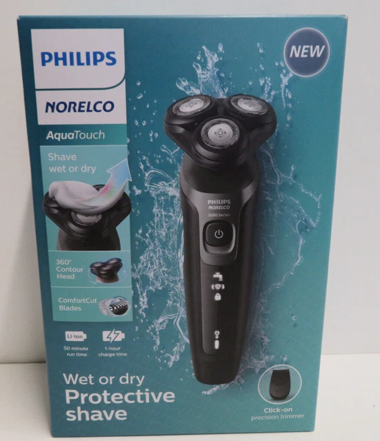 PHILIPS NORELCO AQUATOUCH Electric Shaver Wet & Dry Series 5000 S5966