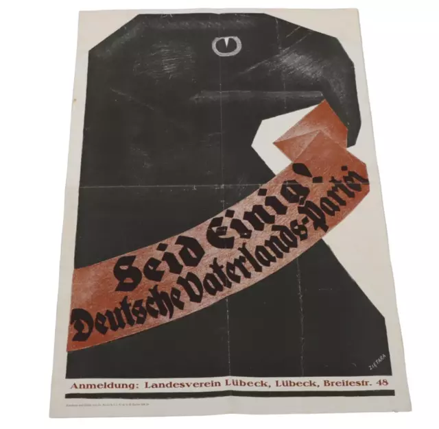 Original WWII "Be United!" Election Poster