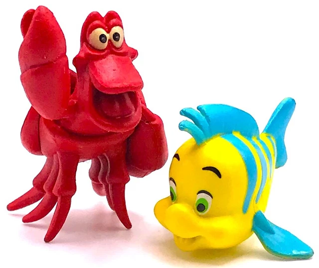 LITTLE MERMAID FIGURE Play Set DISNEY PVC TOY Ariel SEBASTIAN Flounder