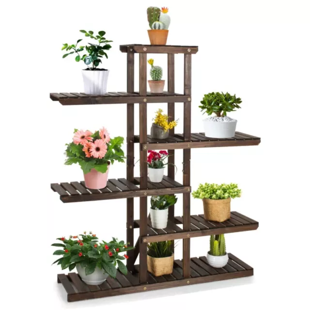 Premium 6 Tier Wooden Plant Flower Pot Display Stand Indoor Outdoor Ex Display