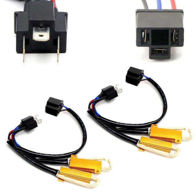 Error Free H4 9003 Double Filament Wiring Harness Adapters w/ Dual Load Resistor Error Free H4 9003 Double Filament Wiring Harness Adapters w/ Dual Load Resistor