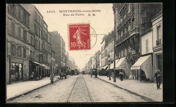 CPA Montreuil-sous-Bois, Rue de Paris 1920