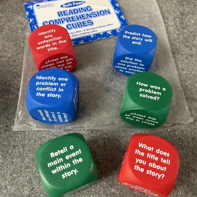 LEARNING RESOURCES SOFT Foam Reading Comprehension Cubes 6 Cubes Age 6 ...